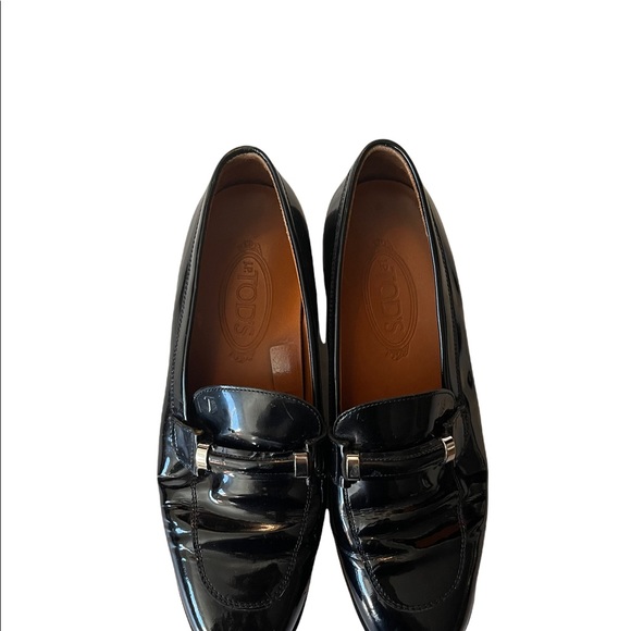 Tods Black Patent Leather Womens Loafers 39 - Picture 16 of 16